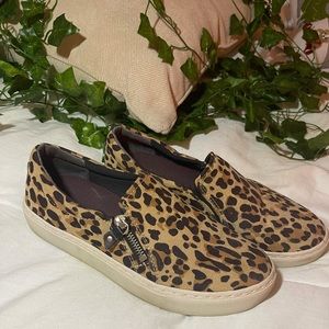 DR SCHOLLS LEOPARD PRINT SLIP ONS